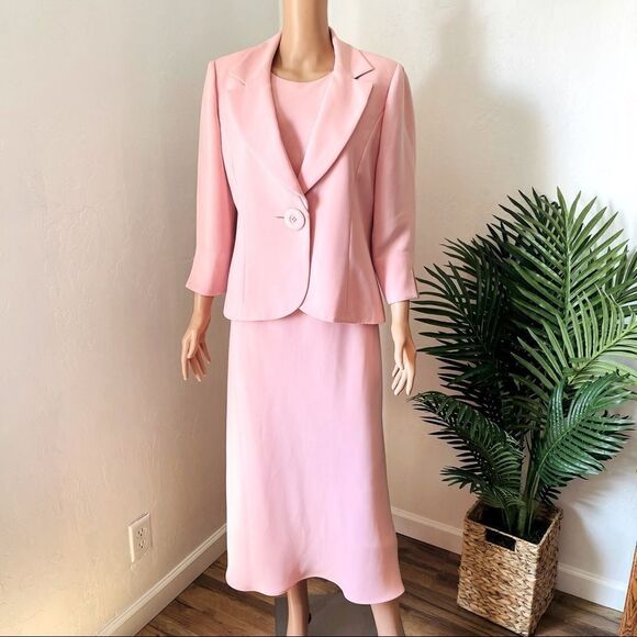 Jessica Howard Pink Blazer & Dress 2-pc Set Sz 12 - Picture 2 of 15